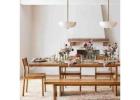 Acacia Wood Dining Table with Minimalist Wooden Finish