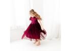 Wine Boho Lace Flower Girl Dress, Baby Toddler Burgundy Wedding Dress, Rustic JuniorBridesmaidOutfit